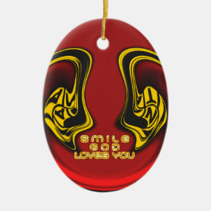 Zegening van Boven: Gods Liefde Spirituele Groet Keramisch Ornament