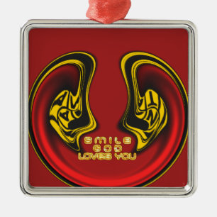 Zegening van Boven: Gods Liefde Spirituele Groet Metalen Ornament