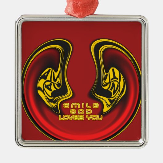 Zegening van Boven: Gods Liefde Spirituele Groet Metalen Ornament (Voorkant)