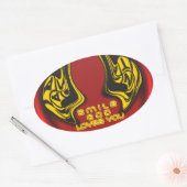 Zegening van Boven: Gods Liefde Spirituele Groet Ovale Sticker (Envelop)