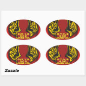 Zegening van Boven: Gods Liefde Spirituele Groet Ovale Sticker (Vel)