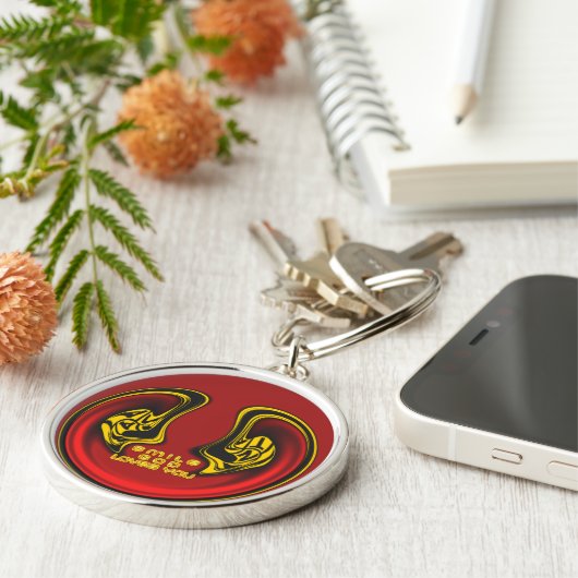 Zegening van Boven: Gods Liefde Spirituele Groet Sleutelhanger (Zijkant)