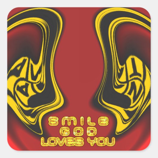 Zegening van Boven: Gods Liefde Spirituele Groet Vierkante Sticker (Voorkant)