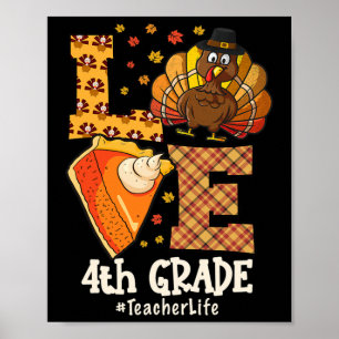 Zegening van Kerstmis 4e klas leraar kalkoen herfs Poster
