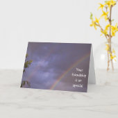 Zegening van vriendschap dubbele regenboog Kaart (Gele Bloem)