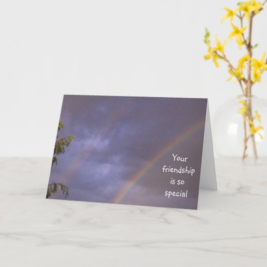 Zegening van vriendschap dubbele regenboog Kaart (Gele Bloem)