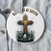 Zegeningen bij Pasen Christelijk Kruis | Ronde Button 6,0 Cm (In situ)
