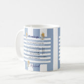 Zegeningen Blauw & Wit Gestreepte Mok (Voorkant links)