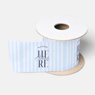 Zegeningen Bloeien Hier Blauwe Baby Shower Bruid Satijnen Lint