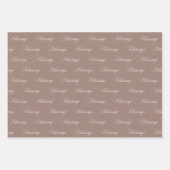 Zegeningen Bruine Kleur 9C7F74 Inpakpapier Vel (Voorkant 2)