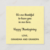 Zegeningen en Bedankt Happy Thanksgiving Message Contactkaartje (Achterkant)