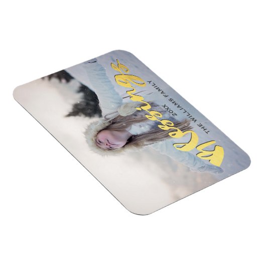 Zegeningen Faux Goud Script Vakantie Kerstmis Foto Magneet (Rechterzijde)