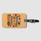 Zegeningen in overvloed altijd herfstontwerp bagagelabel (Voorkant (horizontaal))