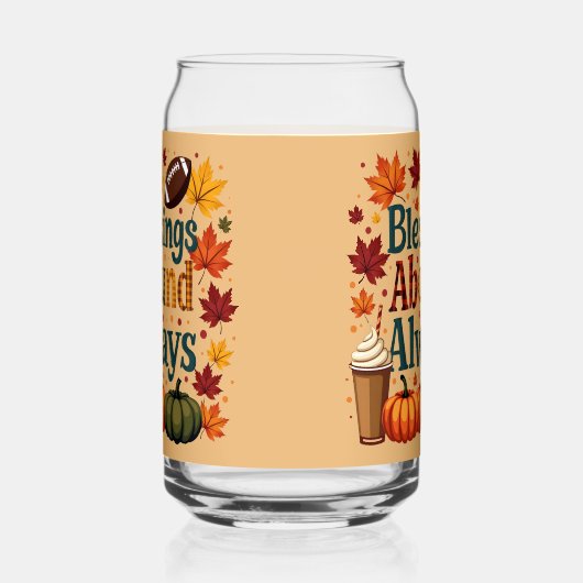 Zegeningen in overvloed altijd herfstontwerp blikvorm glas (Rechts)