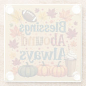 Zegeningen in overvloed altijd herfstontwerp glazen onderzetter (Achterkant)