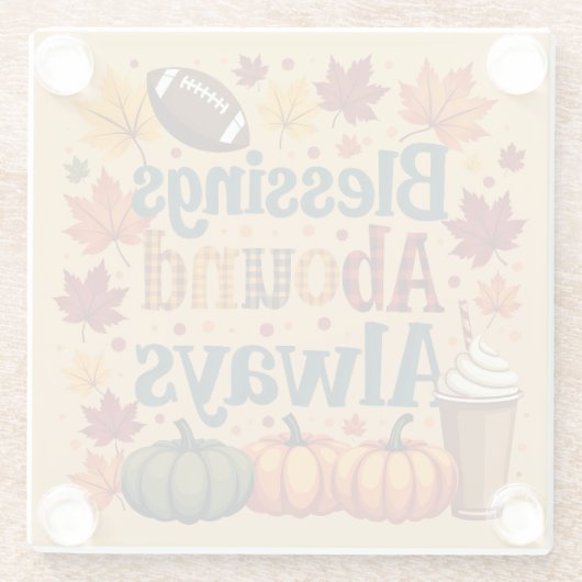 Zegeningen in overvloed altijd herfstontwerp glazen onderzetter (Achterkant)