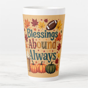 Zegeningen in overvloed altijd herfstontwerp latte mok