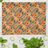 Zegeningen in overvloed altijd herfstontwerp theedoek (Gevouwen)