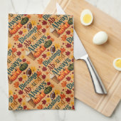 Zegeningen in overvloed altijd herfstontwerp theedoek (Quarter Fold)