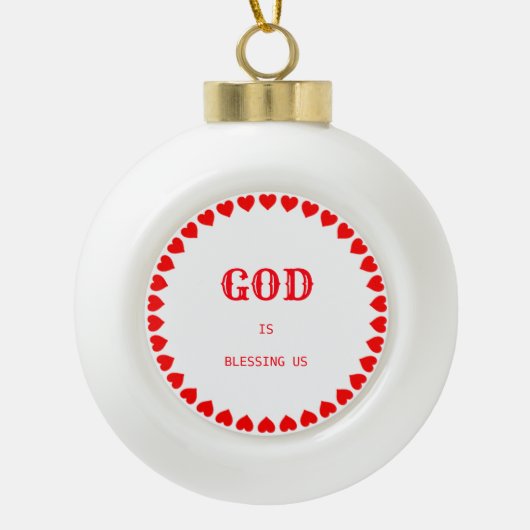 Zegeningen Keramische Bal Ornament (Voorkant)