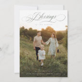 Zegeningen Minimalistische Familiefoto Kerst Kaart (Voorkant)