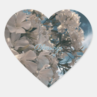 Zegeningen Natuurlijke Bloemstickers Hart Sticker