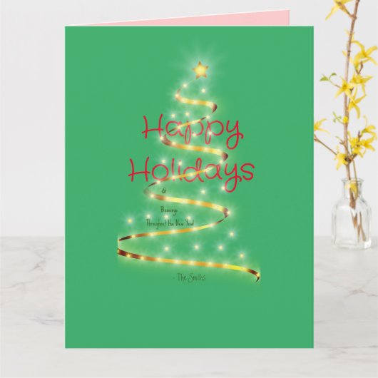 Zegeningen Prettige Feestdagen Vouw Wenskaart Kaart (Gele Bloem)