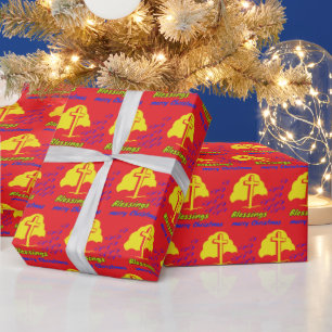 Zegeningen rood cadeaupapier