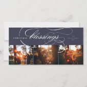 Zegeningen Script Religieus Kerst Elegant Foto Feestdagenkaart (Voorkant)