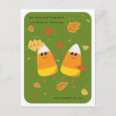 zegeningen tellen | Green Candy Corn Herfst Feestdagenkaart (Voorkant)