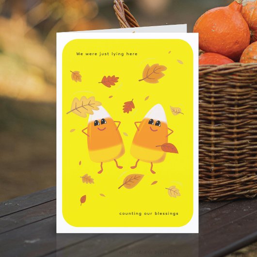 zegeningen tellen | Yellow Candy Corn Herfst Feestdagen Kaart