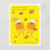 zegeningen tellen | Yellow Candy Corn Herfst Feestdagenkaart (Voorkant)