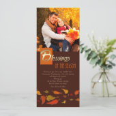 Zegeningen van het seizoen. Thanksgiving foto Feestdagenkaart (Staand voorkant)