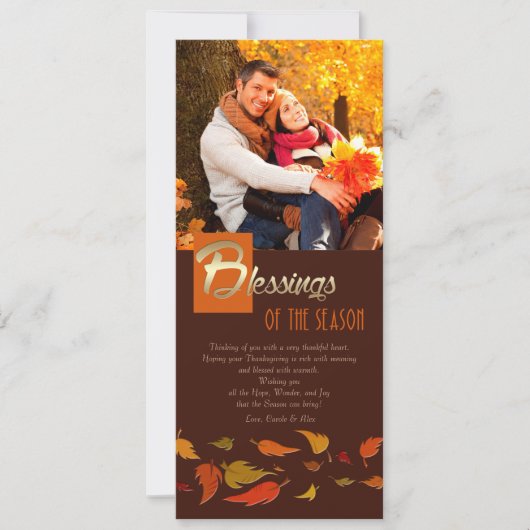Zegeningen van het seizoen. Thanksgiving foto Feestdagenkaart (Voorkant)