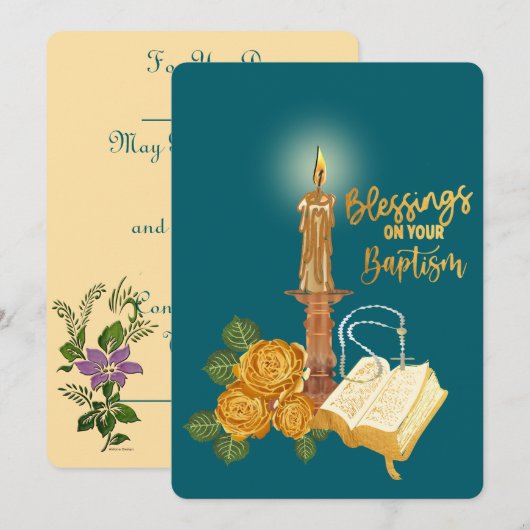 Zegeningen voor uw doop feestdagenkaart (Voorkant / Achterkant)