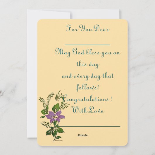 Zegeningen voor uw doop feestdagenkaart (Achterkant)