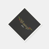 Zegeningen Zwart Goud & Rood Kerstfeest Servetten (Hoek)