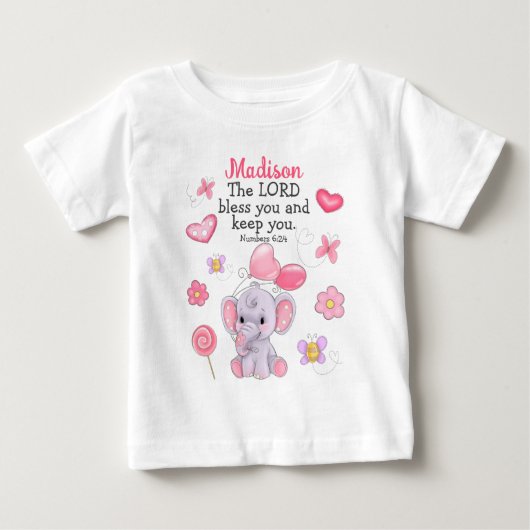 Zegenings Schrift Cute Girl Custom Naam Shirt Top (Voorkant)