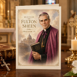 Zegenrijke Fulton Sheen katholieke groet Kaart