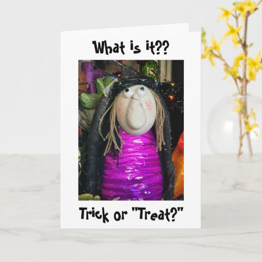 ZEGGEN DAT HET 'TREAT' NIET VOOR ONS OP HALLOWEN I KAART (Gele Bloem)