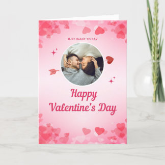 Zeggen Gelukkige Valentijnsdag Roze Opvouwbare Kaart