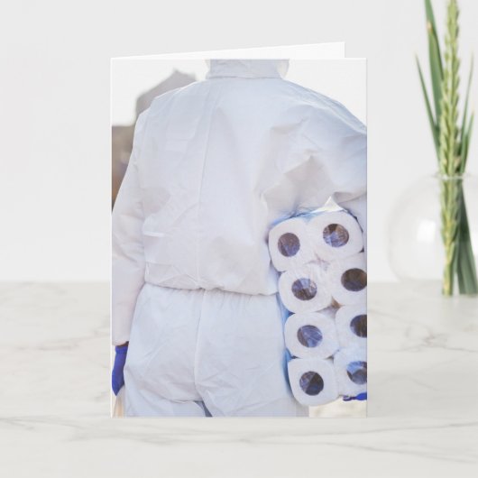 ZEGGEN HALLO TOILET PAPIER HAZMAT SUITCARDS KAART (Voorkant)