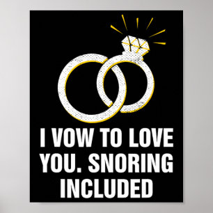 Zeggen om van je te houden snurken omvatte grappig poster