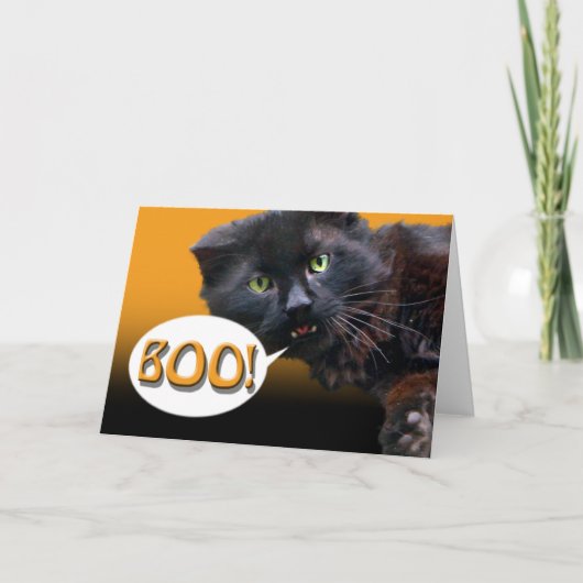 Zegt de Zwarte Kat van de Kaart van Halloween (Voorkant)
