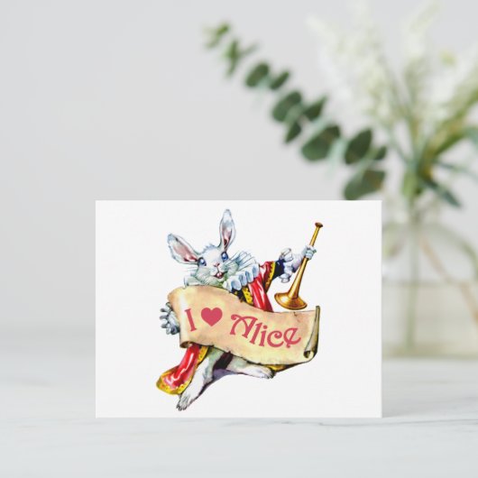Zegt het Witte Konijn van Alice, de "liefde Alice Briefkaart (Staand voorkant)