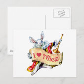 Zegt het Witte Konijn van Alice, de "liefde Alice Briefkaart (Voorkant / Achterkant)