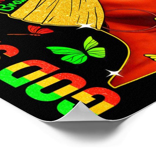 Zegt ik ben zwart melanine zwart geschiedenis maan poster (Hoek)