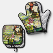 Zegt om het hele idee te betrekken ovenwant & pannenlap set (Voorkant / Achterkant)