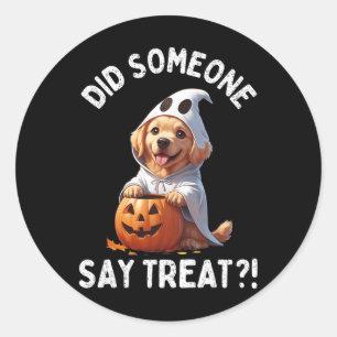Zei iemand Behandel Schattigee Halloween Ghost Gol Ronde Sticker