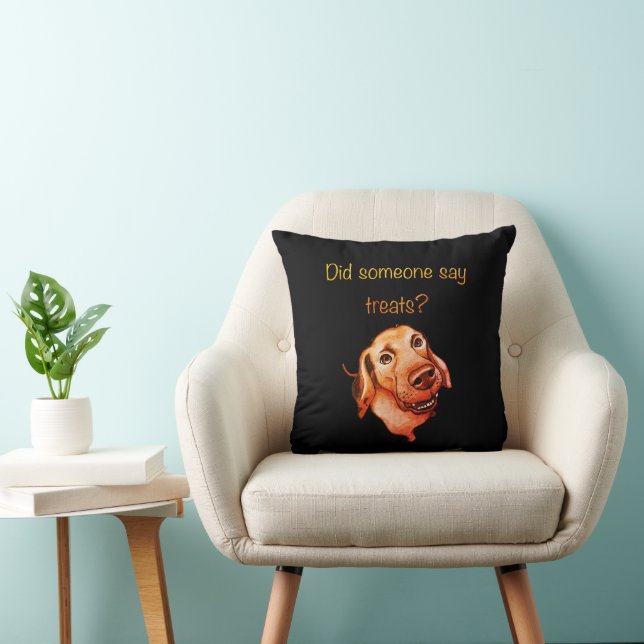 Zei iemand lekkers? Grappige hond Kussen (Stoel)